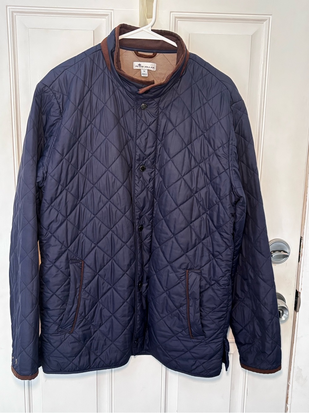 Peter Millar Suffolk Quilted Travel Coat Jacket Navy Blue Packable Men’s Medium - Picture 2 of 14